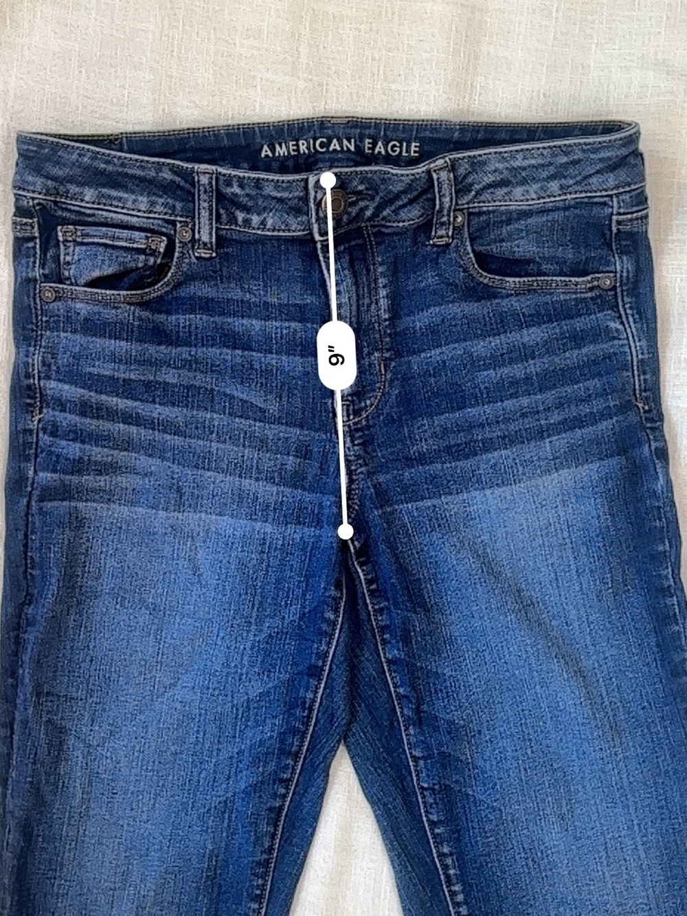 American Eagle Outfitters Women's Dark Blue High-Rise Skinny Jeans - Picture 7 of 9